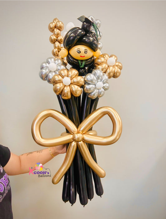 Grad flower balloon bouquet