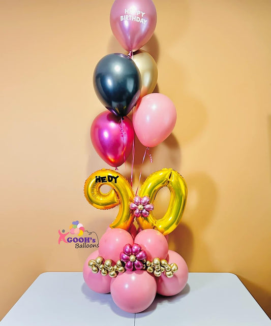 Happy birthday small foil number table top