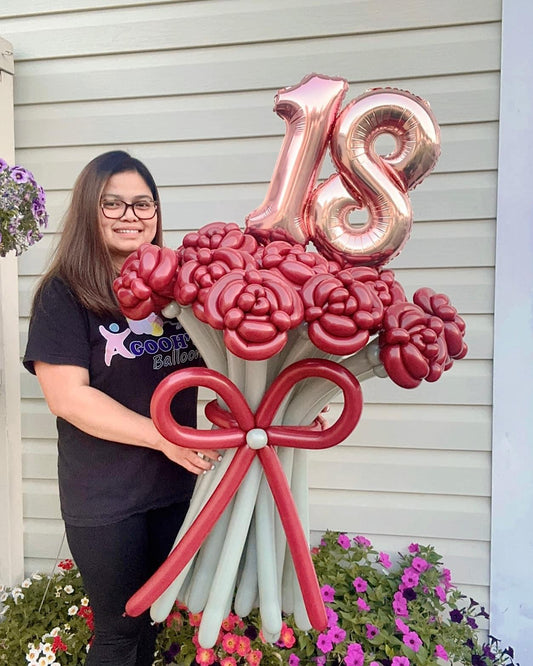 18th bouquet of Rose balloons