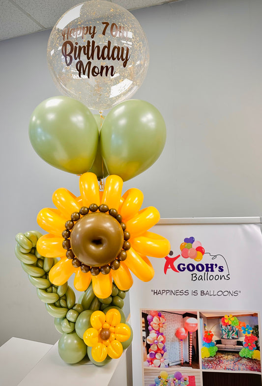 Sunflower balloon bouquet
