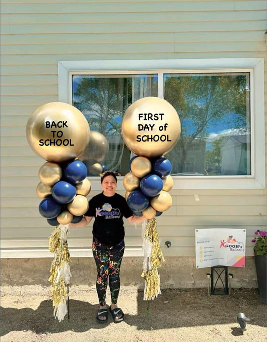 Outdoor yard balloon stick ( Back to school )