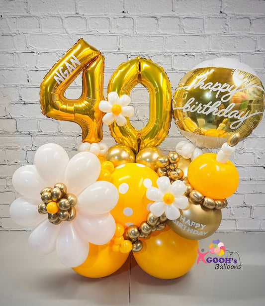 Flower happy birthday table top