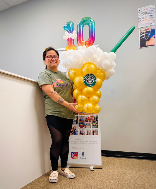 Fraffy birthday balloon art