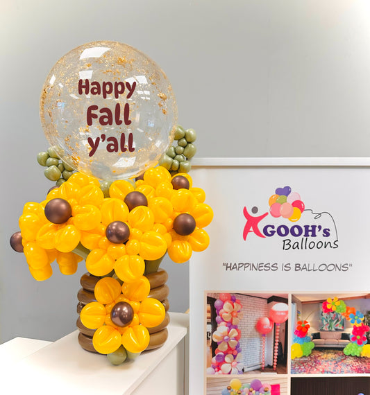 Sunflower Bubble balloon bouquet