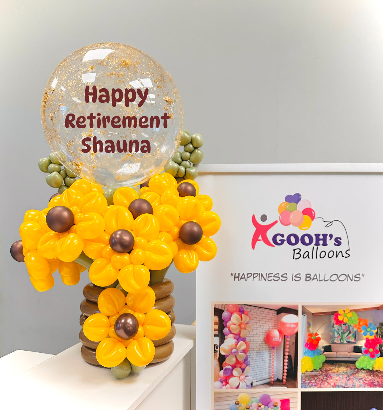 Sunflower Bubble balloon bouquet