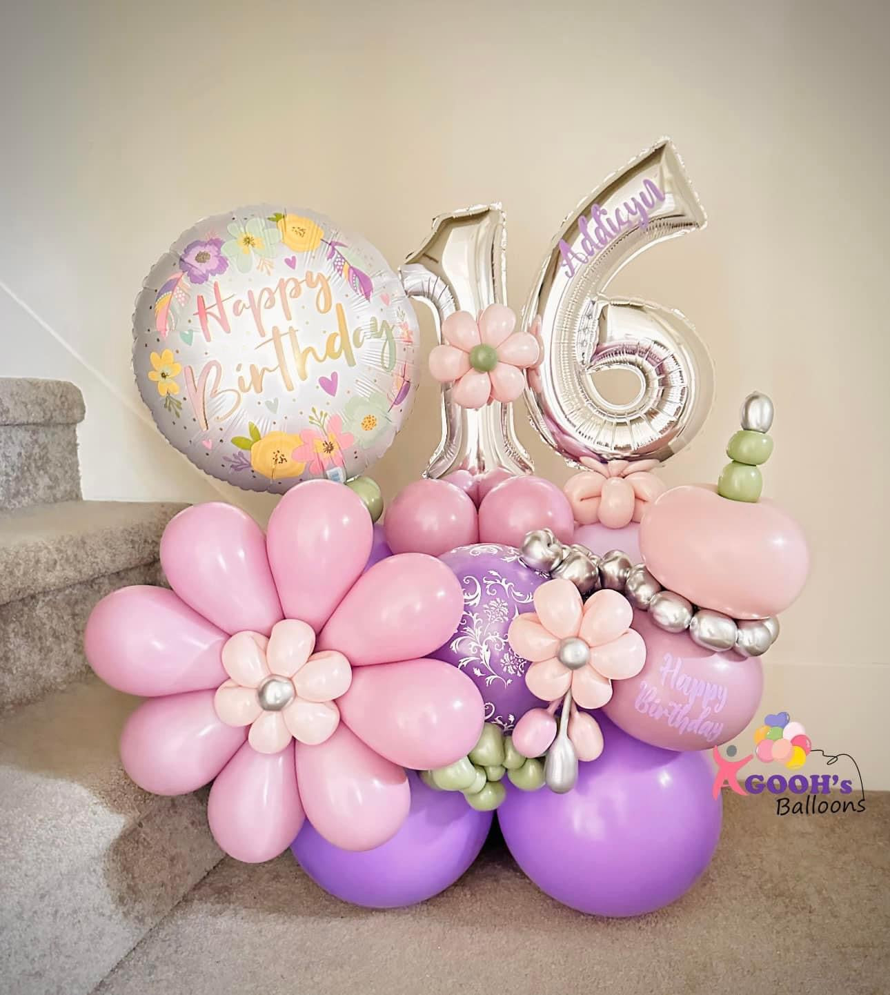 Flower happy birthday table top
