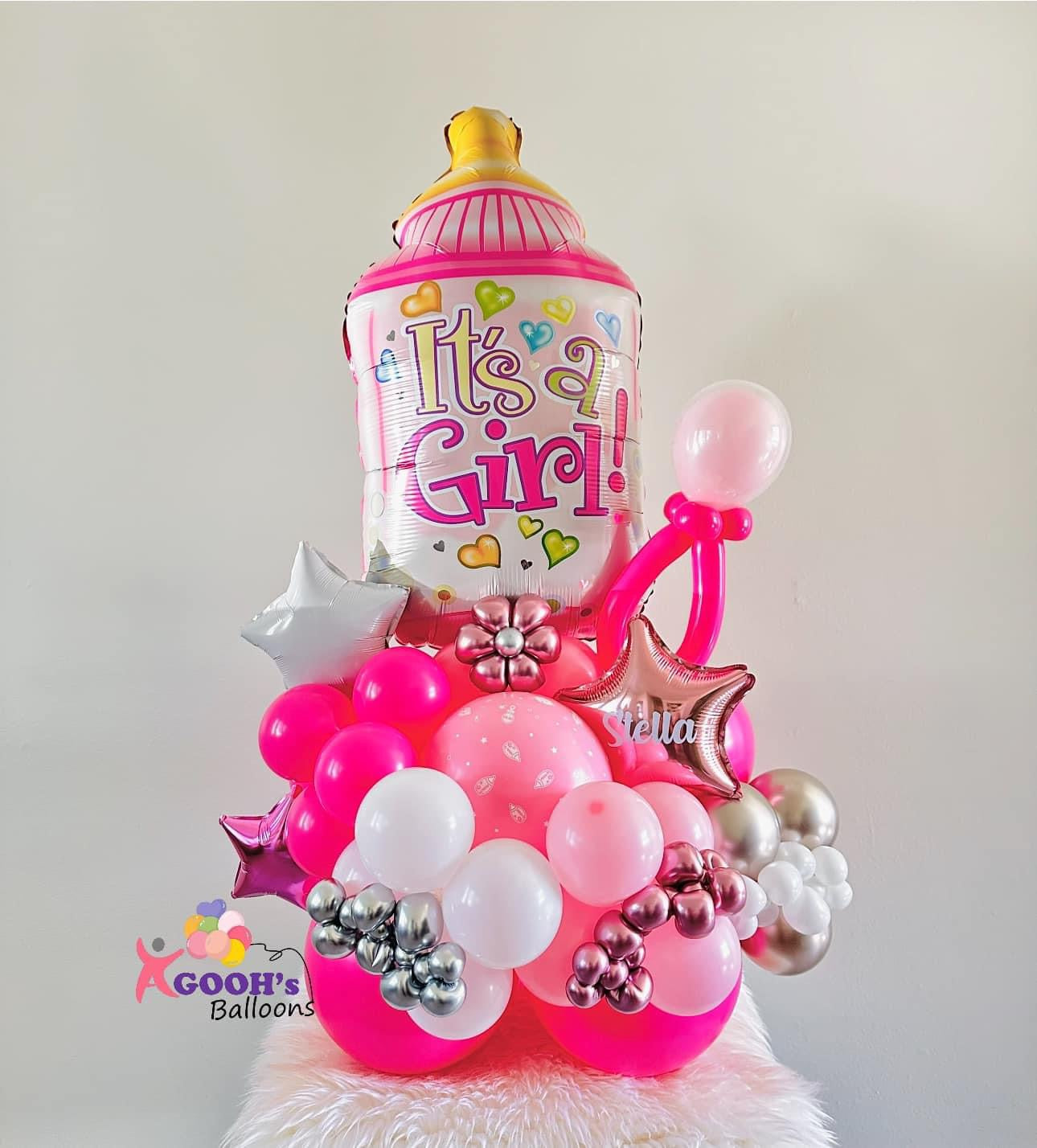 It’s a girl! baby shower ( bottle )  table centrepiece