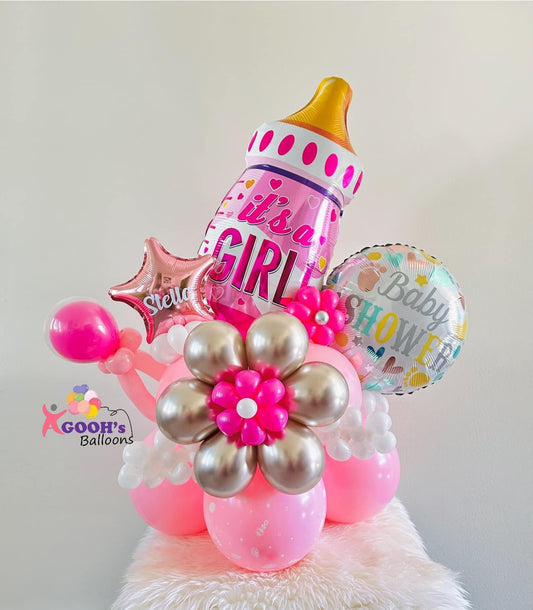 It’s a girl! baby shower ( bottle )  table centrepiece