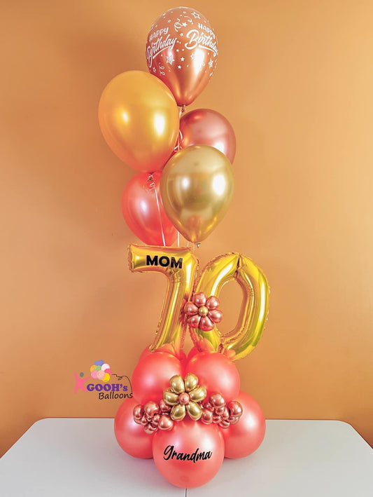 Happy birthday small foil number table top