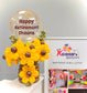 Sunflower Bubble balloon bouquet